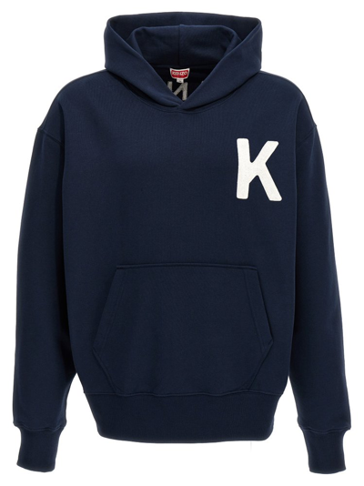 Shop Kenzo Lucky Tiger Long Sleeved Hoodie In Blue