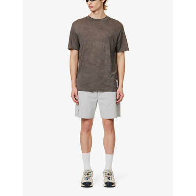 Shop Satisfy Men's Sun Bleached Charcoal Cloudmerino™ Brand-patch Wool-knit T-shirt