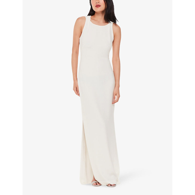 Whistles Womens Cream Tie Back Slim-fit Stretch-crepe Maxi Dress In Cream