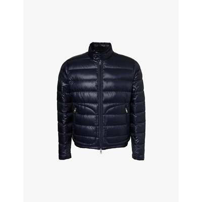 Shop Moncler Men's Navy Acorus Brand-patch Regular-fit Shell-down Jacket