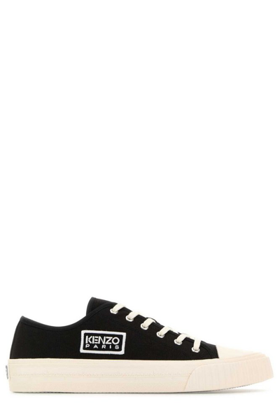 Shop Kenzo Logo Embroidered Low In Black