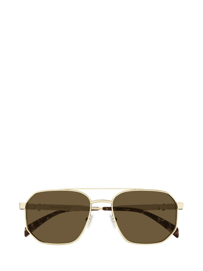Shop Alexander Mcqueen Eyewear Square Frame Sunglasses In Gold