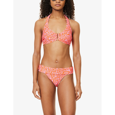 Shop Heidi Klein Womens Prt Limpopo U-bar Stretch-recycled Polyamide Bikini Top
