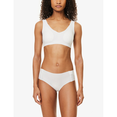 Shop Sloggi Women's Silk White Zero Feel 2.0 Stretch-jersey Bralette