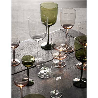 Shop Ferm Living Host Glass White Wine Glasses Set Of 2 In Moss Green