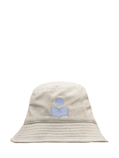 Shop Isabel Marant Logo Embroidered Narrow Brim Bucket Hat In Beige