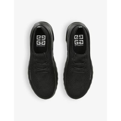 Shop Givenchy Marshmallow Wedge Chunky-sole Knitted Low-top Trainers In Black