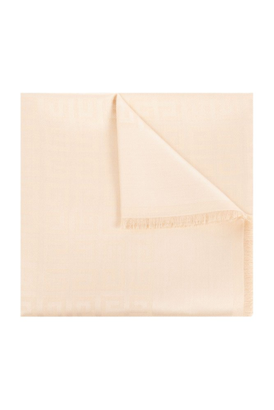 Shop Givenchy Monogram Frayed Edge Scarf In Beige