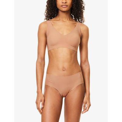 Sloggi Womens Nostalgic Brown Zero Feel 2.0 Stretch-jersey Hipster Briefs In Nostalgic Brown