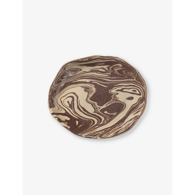 Shop Ferm Living Sand/brown Ryu Stoneware Platter 18.5cm