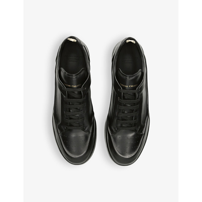 Shop Officine Creative Men's Black Ace Perforated Leather Low-top Trainers