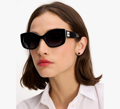 Shop Kate Spade Frida Sunglasses In Black