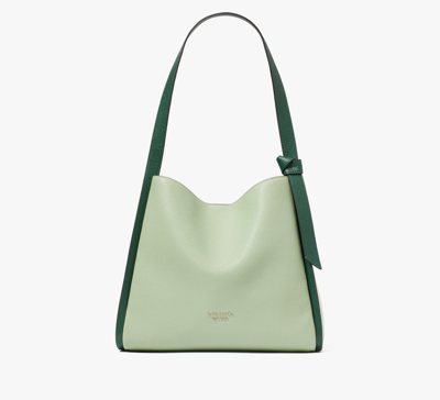 Shop Kate Spade Knott Colorblocked Large Shoulder Bag In Beach Glass