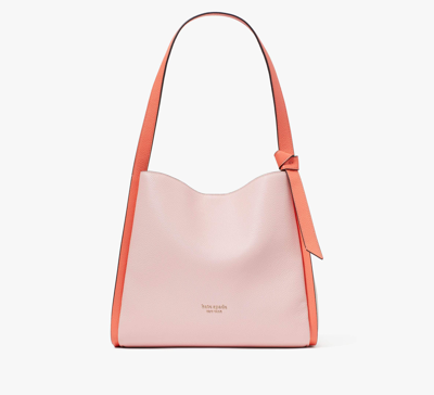 Shop Kate Spade Knott Colorblocked Large Shoulder Bag In Crepe Pink