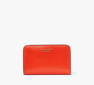 Shop Kate Spade Morgan Compact Wallet In Red Berry