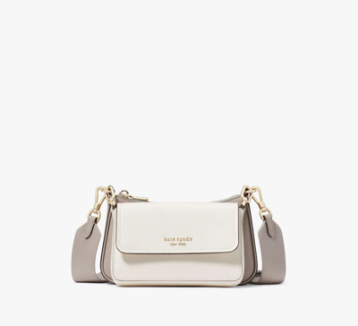 Shop Kate Spade Double Up Colorblocked Crossbody In Warm Taupe