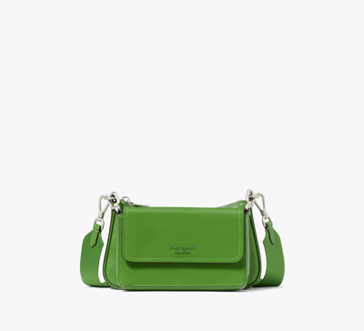 Shop Kate Spade Double Up Patent Leather Crossbody In Ks Green
