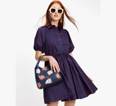 Shop Kate Spade Spring Time Dot Millie Dress In French Navy
