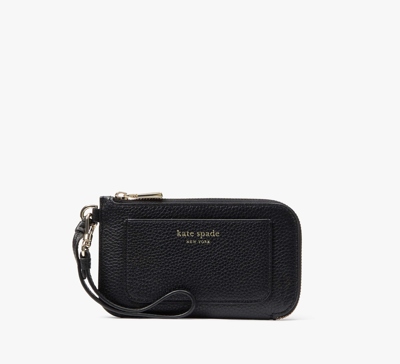 Shop Kate Spade Ava Coin Card Case Wristlet In Black