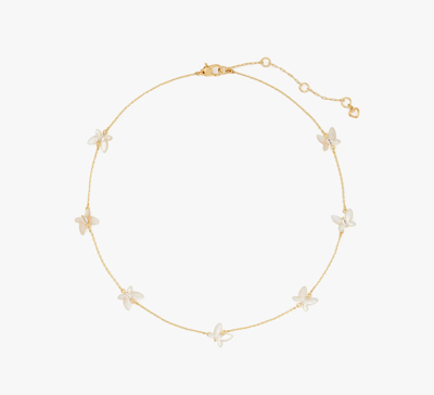 Shop Kate Spade Social Butterfly Delicate Scatter Necklace In White