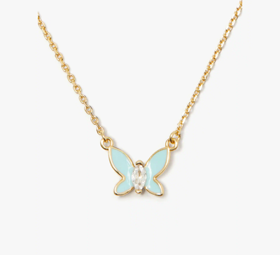 Shop Kate Spade Social Butterfly Pendant In Turquoise