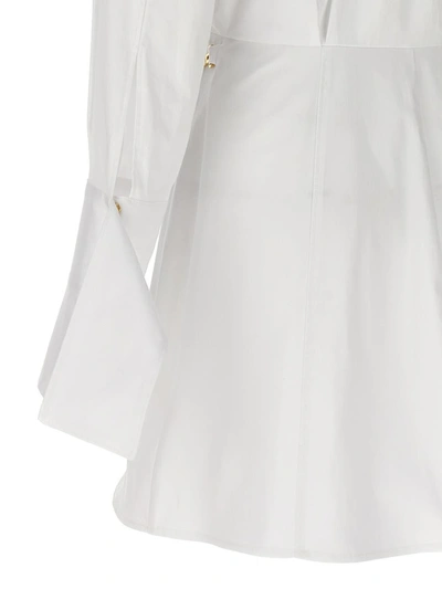 Shop Elisabetta Franchi Chemisier Dress In White
