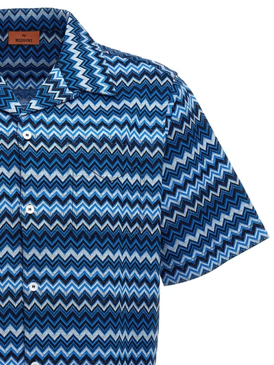 Shop Missoni Short-sleeved Shirt In Blue