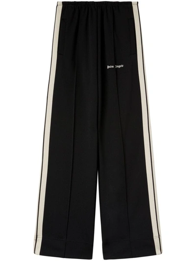 Shop Palm Angels Side-stripe Track Pants In Black Off White