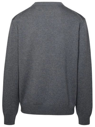 Shop Versace Grey Virgin Wool Sweater