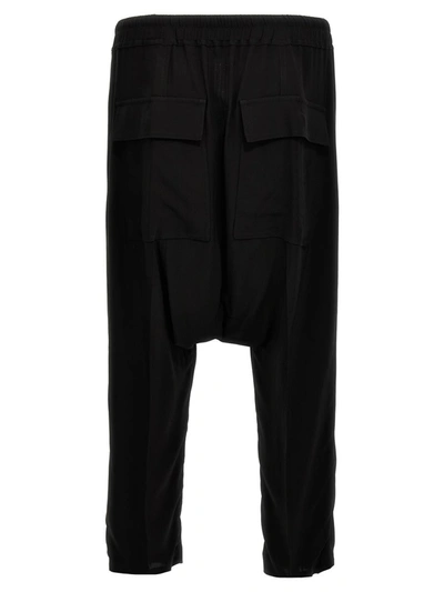 Shop Rick Owens 'lido Drawstring Cropped' Pants In Black