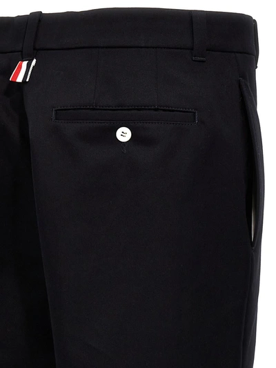 Thom Browne Unconstructed Combo Straight-leg Trousers In Blue