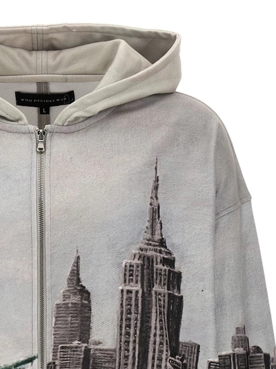 Shop Who Decides War 'angel Over The City' Hoodie In Gray