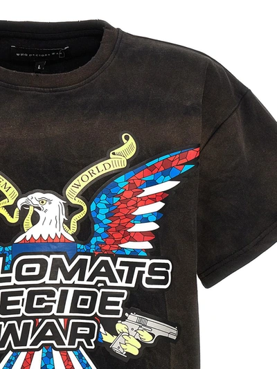 Shop Who Decides War 'diplomats Decide War' T-shirt In Black