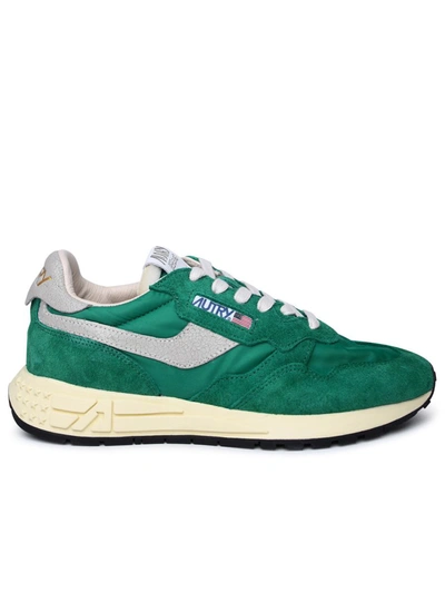 Shop Autry Green Suede Blend Sneakers