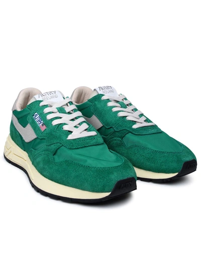 Shop Autry Green Suede Blend Sneakers