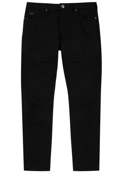 Shop Emporio Armani Slim-leg Jeans In Black