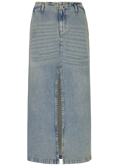 Shop Gimaguas Leslie Denim Midi Skirt In Blue