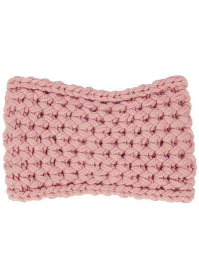 Shop Inverni Waffle-knit Cashmere Headband In Light Pink