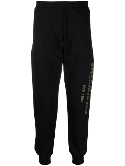 Shop Alexander Mcqueen Logo Pants In Black  