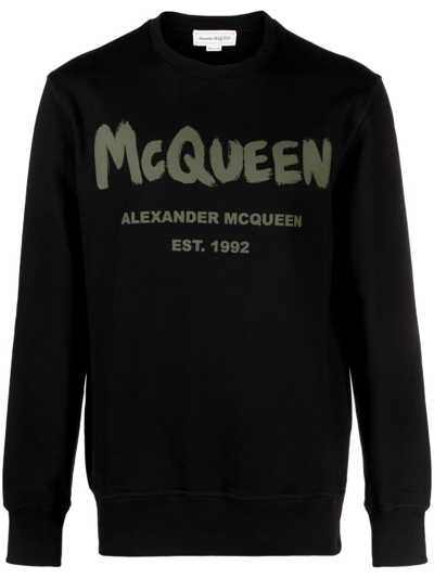 Shop Alexander Mcqueen Logo Sweatshirt In Black  