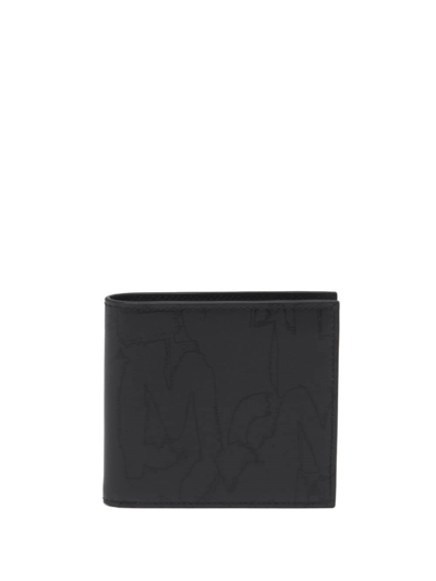 Shop Alexander Mcqueen Printed Wallet In Black  