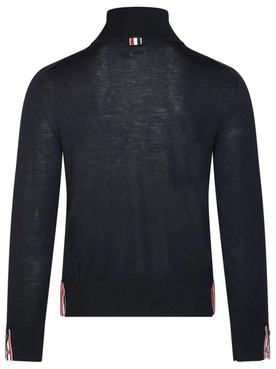 Shop Thom Browne Navy Virgin Wool Sweater In Black