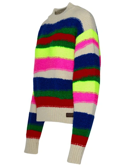 Shop Dsquared2 Multicolor Alpaca Blend Sweater In Black