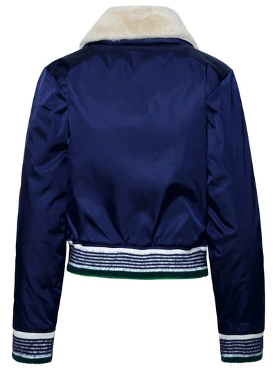 Shop Casablanca Blue Polyamide Blend Jacket In Black