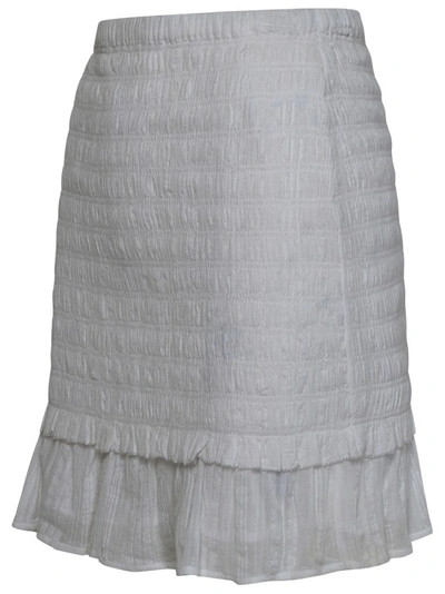 Shop Isabel Marant Étoile Dorela' White Cotton Miniskirt In Grey