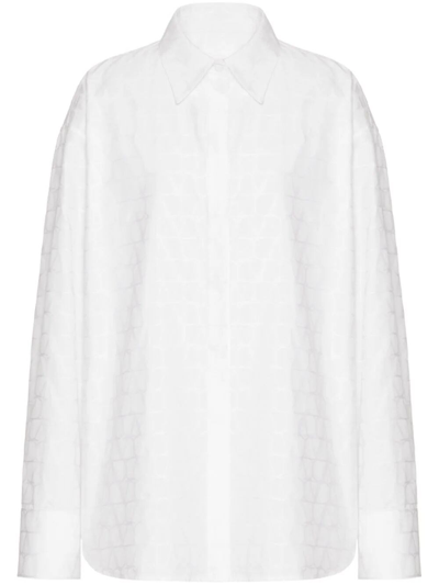 Shop Valentino `toile Iconographe` Shirt In White