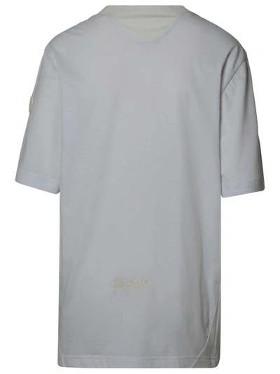 Shop Moncler White Cotton T-shirt In Grey