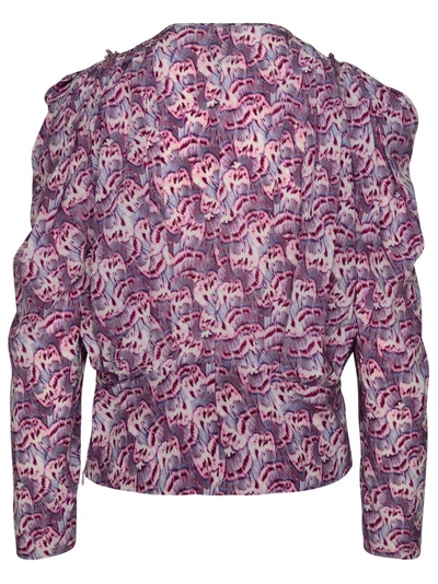 Shop Isabel Marant Zarga' Blouse In Mauve Silk Blend In Pink