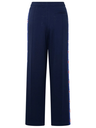 Shop Kenzo Blue Cotton Pants In Black