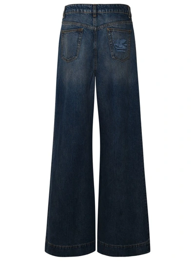 Shop Etro Blue Cotton Jeans In Black
